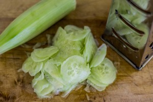 Cucumber Sliced with Grater