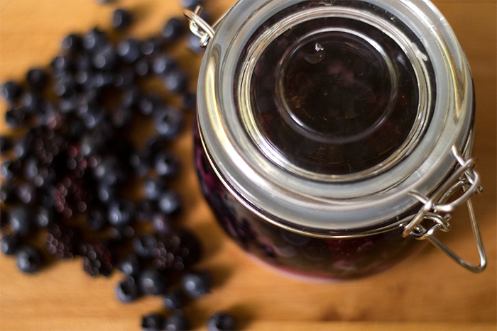 Small Blackberry Blueberry Rumtopf | The Kitchen Maus