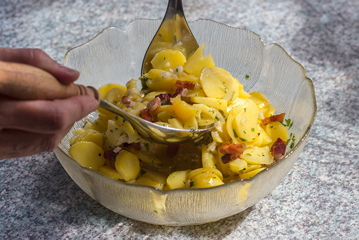 Warm German Potato Salad (Kartoffelsalat) | The Kitchen Maus