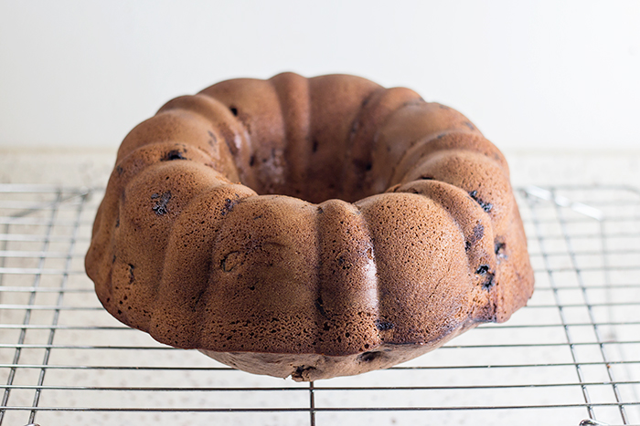 Cherry Chocolate Pound Cake by the Kitchen Maus