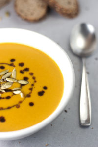 German Cream of Pumpkin Soup (Kürbiscremesuppe) by the Kitchen Maus